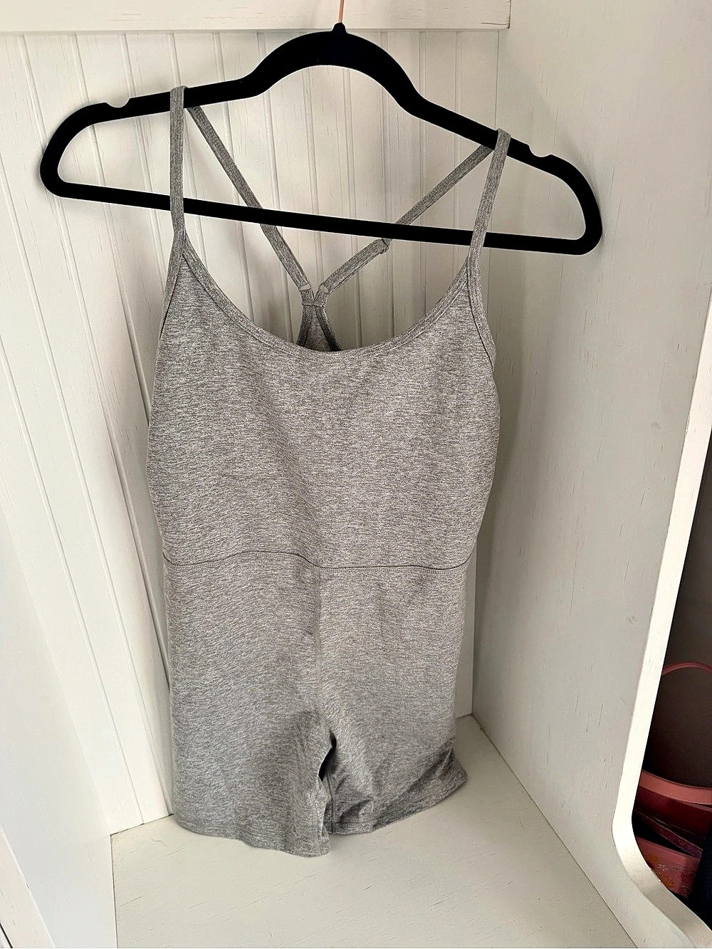 Old Navy CloudComfy Cami Short Bodysuit Gray Romper